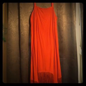 Sleeveless dress with tassels
